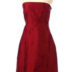**FINAL PRICE-Theory Strapless Orsolya Red Koi Cocktail Dress. Size 6